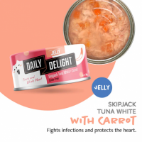 Daily Delight Jelly Skipjack Tuna White with Carrot 無穀物低鎂白鰹吞拿魚+胡蘿蔔80g x24罐 DD51