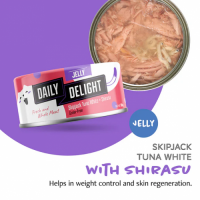 Daily Delight Jelly Skipjack Tuna White with Shirasu 無穀物低鎂白鰹吞拿魚+銀魚 80g DD55